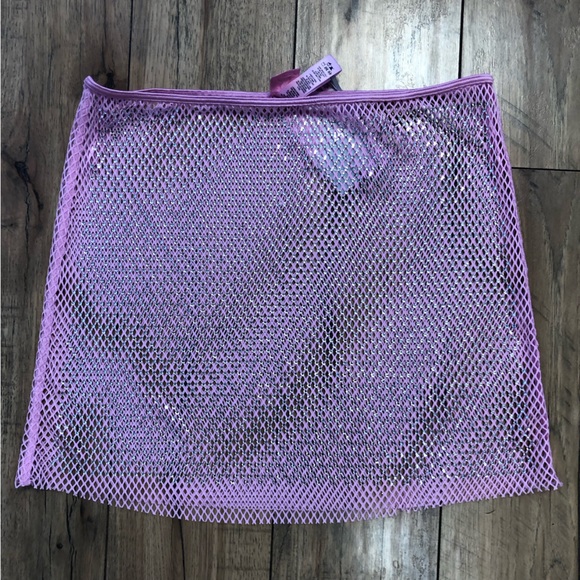 SkimsxSwarovski bubblegum pink Stretch net mini skirt - Picture 5 of 5